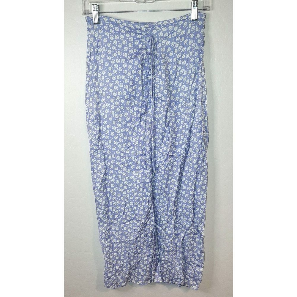 Zara Floral Maxi Skirt with Slit up the front Side Zip Small